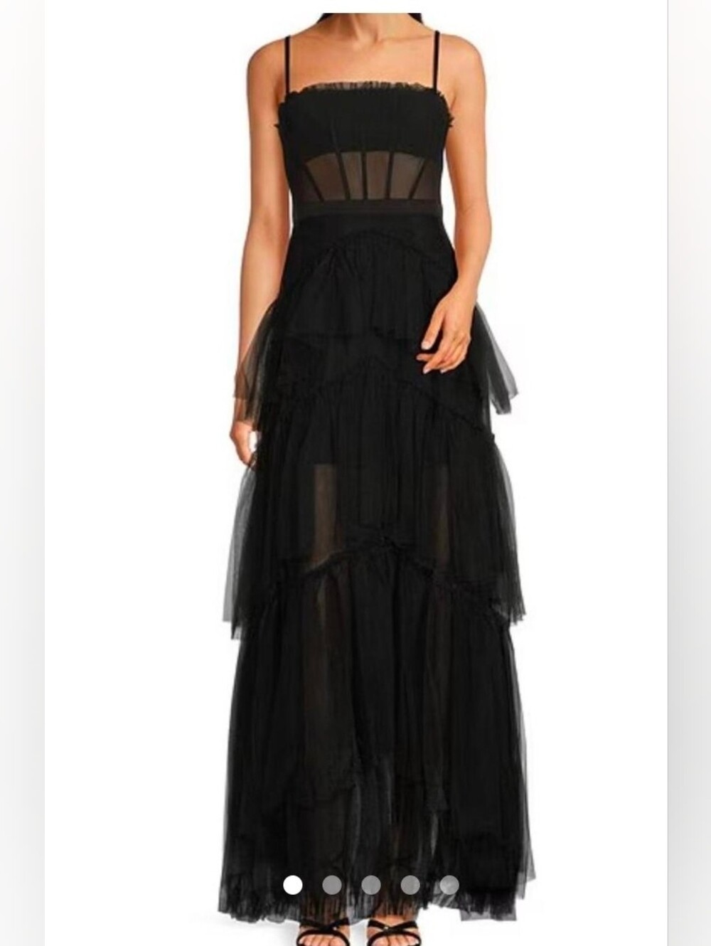 Betsy & Adam Women's Women's Long Layered Tulle Evening Ballgown Size 10